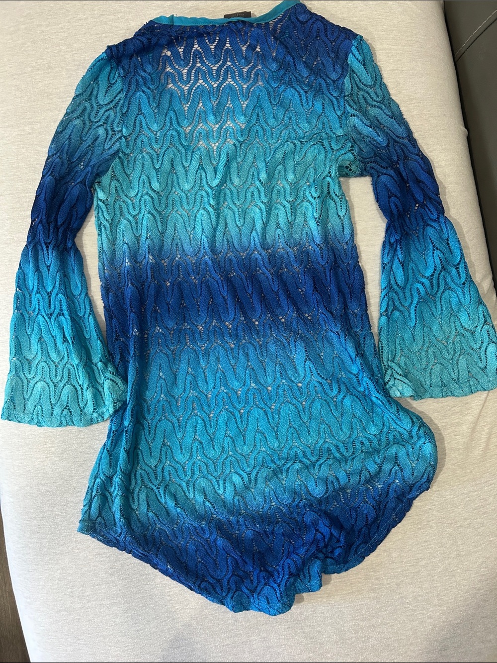 Elif Blue Ombre V-Neck Knit Tunic Coverup - Picture 7 of 7